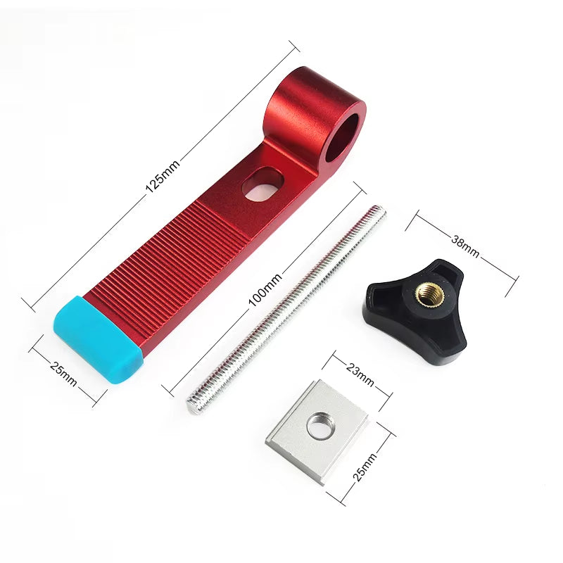 1Set Universal Clamping Blocks Platen Miter Track Clamping Blocks M8 Screw Woodworking Joint Hand Tools Set