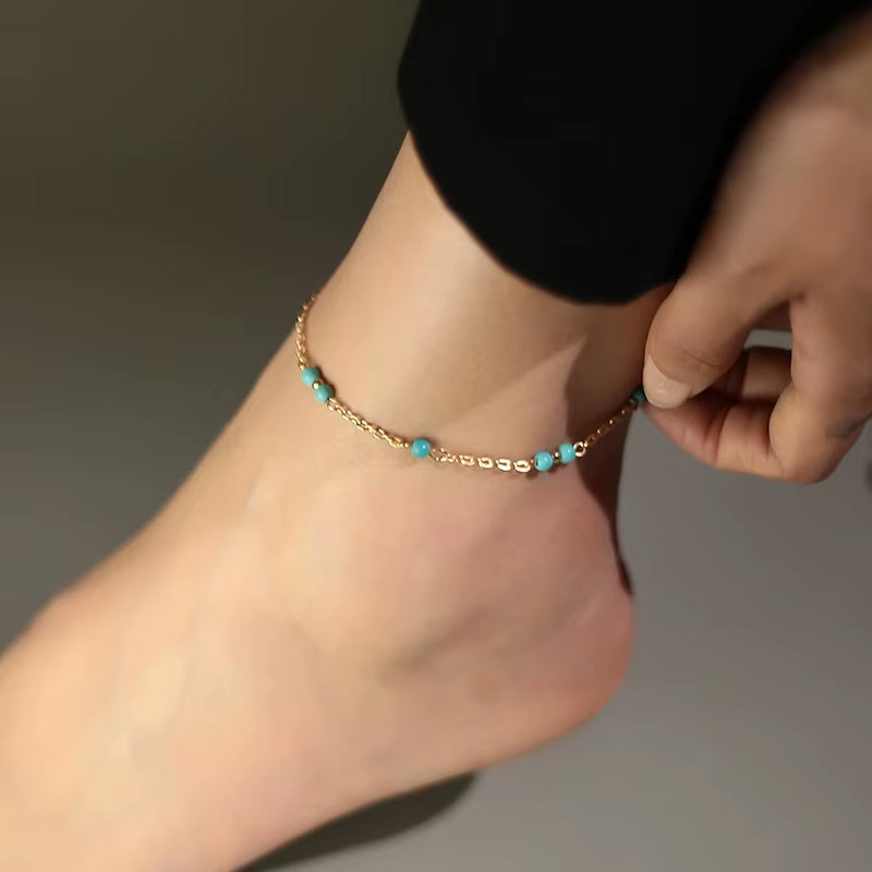 Fashion Charm Red Cherry Anklets for Women Silver Color Chain Adjustable Bracelets Anklet Ankle Jewelry Beach Party Gifts