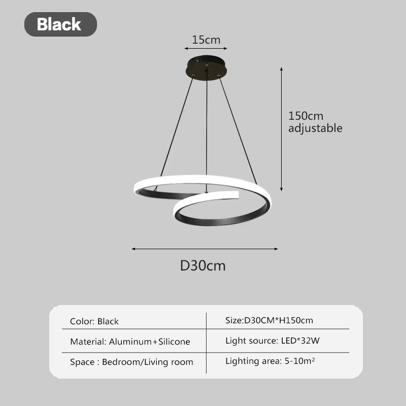 Minimalist Pendant Light Home Decor Fixtures White Light/Warm Light Pendant Lamp Nordic Hanging Lamp for Living Room Bedroom
