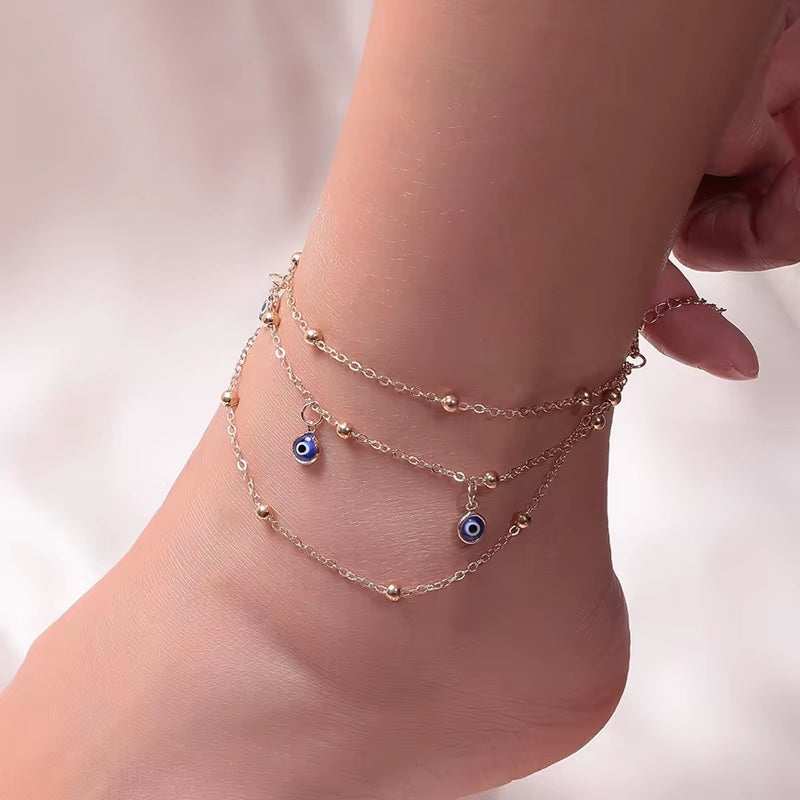 Fashion Charm Red Cherry Anklets for Women Silver Color Chain Adjustable Bracelets Anklet Ankle Jewelry Beach Party Gifts