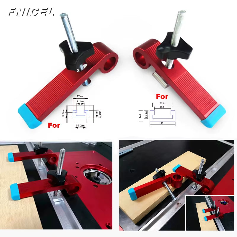 1Set Universal Clamping Blocks Platen Miter Track Clamping Blocks M8 Screw Woodworking Joint Hand Tools Set