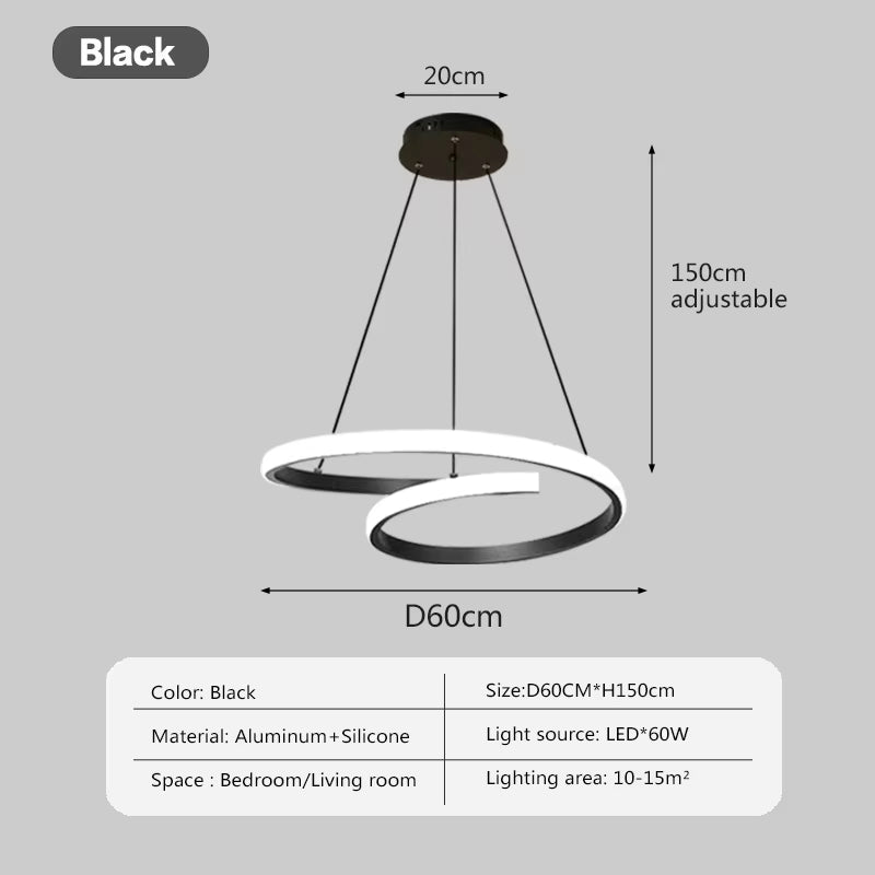 Minimalist Pendant Light Home Decor Fixtures White Light/Warm Light Pendant Lamp Nordic Hanging Lamp for Living Room Bedroom