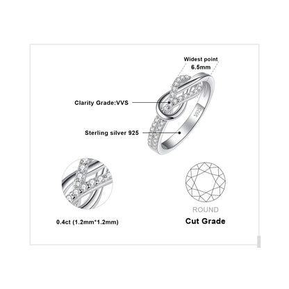New Arrival Infinity Love Knot Gemstone 925 Sterling Silver Statement Ring for Woman Fashion Classic Fine Jewelry