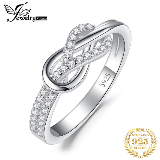 New Arrival Infinity Love Knot Gemstone 925 Sterling Silver Statement Ring for Woman Fashion Classic Fine Jewelry
