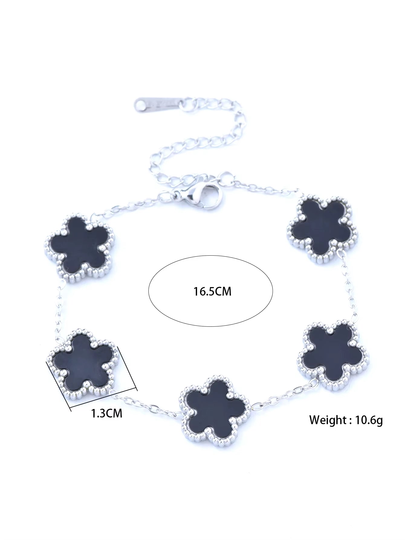 1 Piece Light Luxury Lucky Stainless Steel Five Flower Bracelet for Women'S Daily Commuter Accessories, Clover Jewelry Bracelet