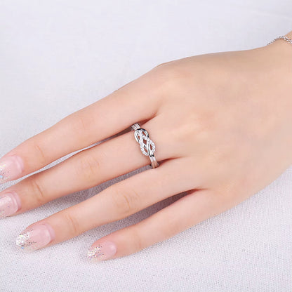 New Arrival Infinity Love Knot Gemstone 925 Sterling Silver Statement Ring for Woman Fashion Classic Fine Jewelry
