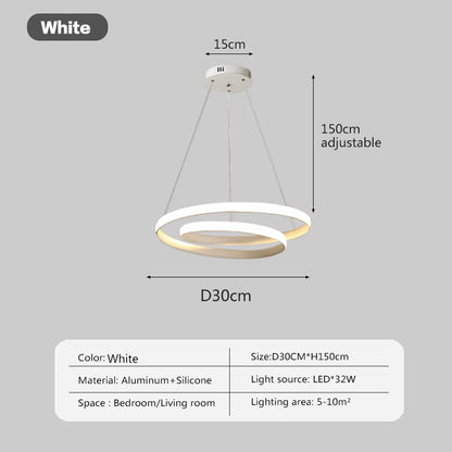 Minimalist Pendant Light Home Decor Fixtures White Light/Warm Light Pendant Lamp Nordic Hanging Lamp for Living Room Bedroom