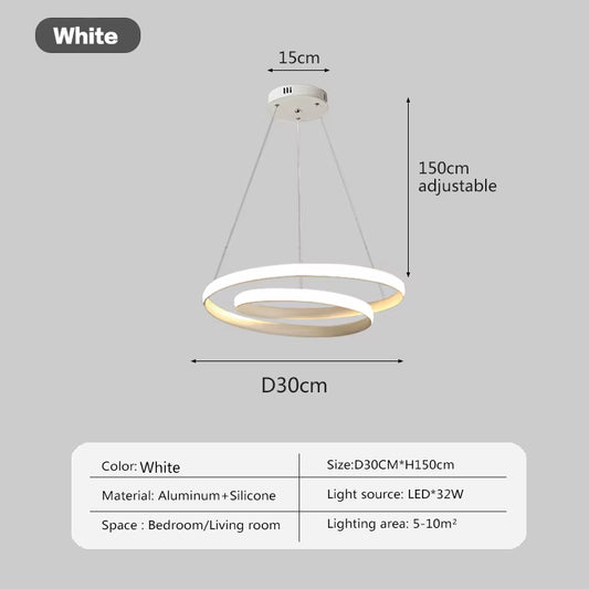 Minimalist Pendant Light Home Decor Fixtures White Light/Warm Light Pendant Lamp Nordic Hanging Lamp for Living Room Bedroom
