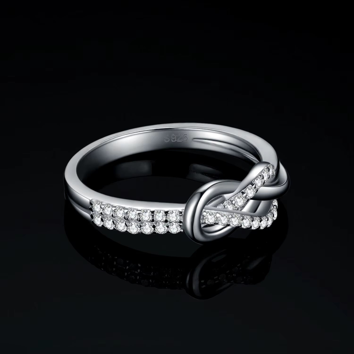 New Arrival Infinity Love Knot Gemstone 925 Sterling Silver Statement Ring for Woman Fashion Classic Fine Jewelry